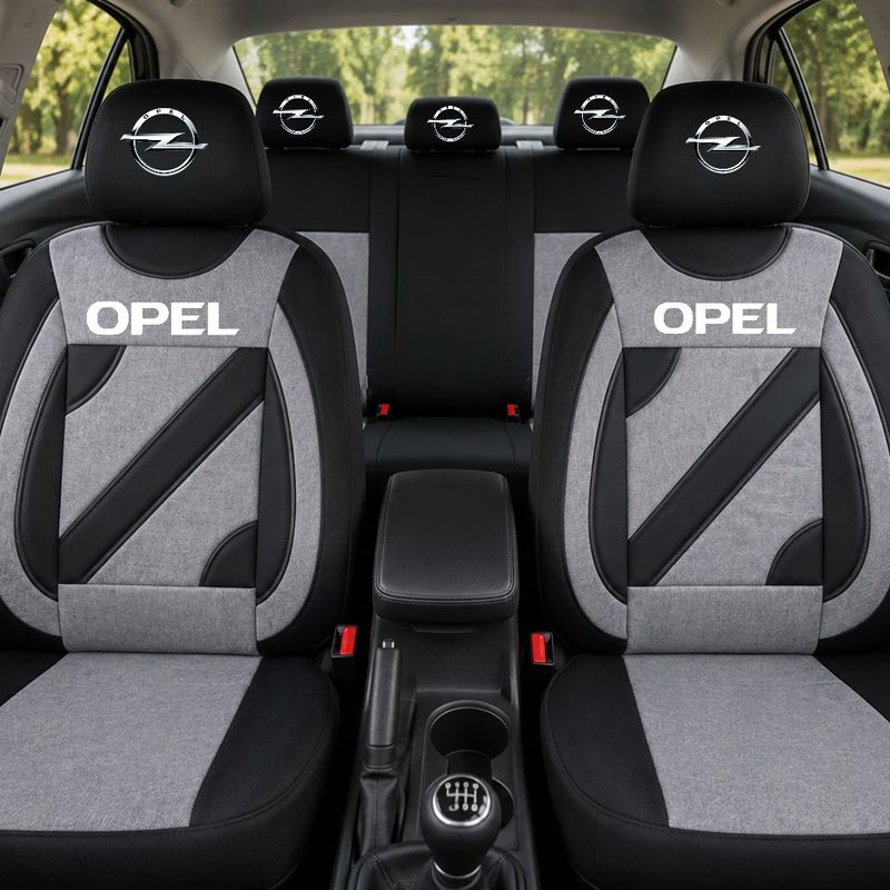 Auto si Moto - Intretinere auto - Huse auto - Set Huse Scaune Universale Nero Gri Personalizate cu Opel - Infinity.ro