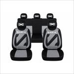 Auto si Moto - Intretinere auto - Huse auto - Set Huse Scaune Universale Nero Gri Personalizate cu Dacia Nou - Infinity.ro