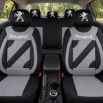 Auto si Moto - Intretinere auto - Huse auto - Set Huse Scaune Universale Nero Gri Personalizate cu Peugeot - Infinity.ro