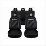 Auto si Moto - Intretinere auto - Huse auto - Set Huse Scaune Universale Nero Negru Personalizate cu Renault Nou - Infinity.ro