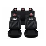 Auto si Moto - Intretinere auto - Huse auto - Set Huse Scaune Universale Nero Negru Personalizate cu Fiat - Infinity.ro