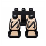 Auto si Moto - Intretinere auto - Huse auto - Set Huse Scaune Universale Nero Crem Personalizate cu Toyota - Infinity.ro