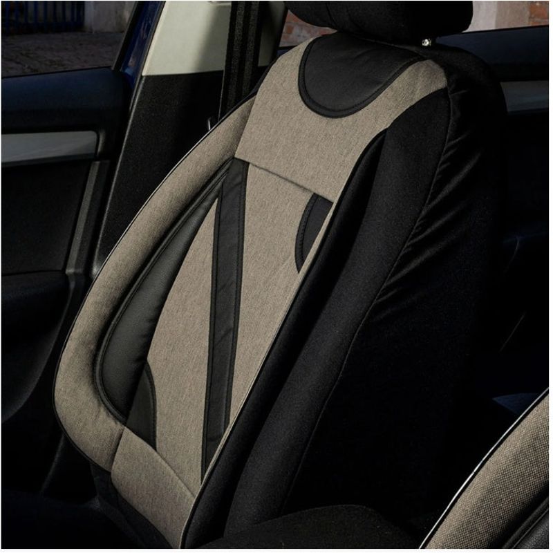 Auto si Moto - Intretinere auto - Huse auto - Set Huse Scaune Universale Nero Crem Personalizate cu Renault - Infinity.ro