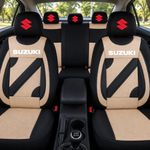 Auto si Moto - Intretinere auto - Huse auto - Set Huse Scaune Universale Nero Crem Personalizate cu Suzuki - Infinity.ro