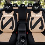 Auto si Moto - Intretinere auto - Huse auto - Set Huse Scaune Universale Nero Crem Personalizate cu Hyundai - Infinity.ro