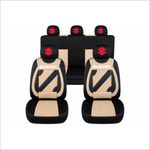 Auto si Moto - Intretinere auto - Huse auto - Set Huse Scaune Universale Nero Crem Personalizate cu Suzuki - Infinity.ro