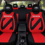 Auto si Moto - Intretinere auto - Huse auto - Set Huse Scaune Universale Nero Rosu Personalizate cu Toyota - Infinity.ro