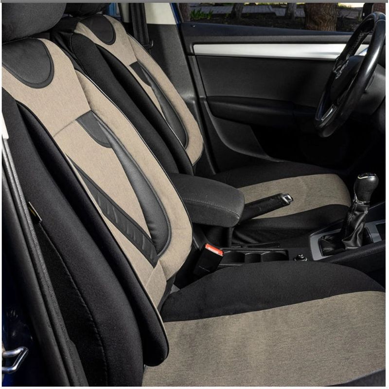 Auto si Moto - Intretinere auto - Huse auto - Set Huse Scaune Universale Nero Crem Personalizate cu Dacia - Infinity.ro