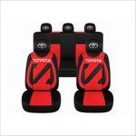 Auto si Moto - Intretinere auto - Huse auto - Set Huse Scaune Universale Nero Rosu Personalizate cu Toyota - Infinity.ro