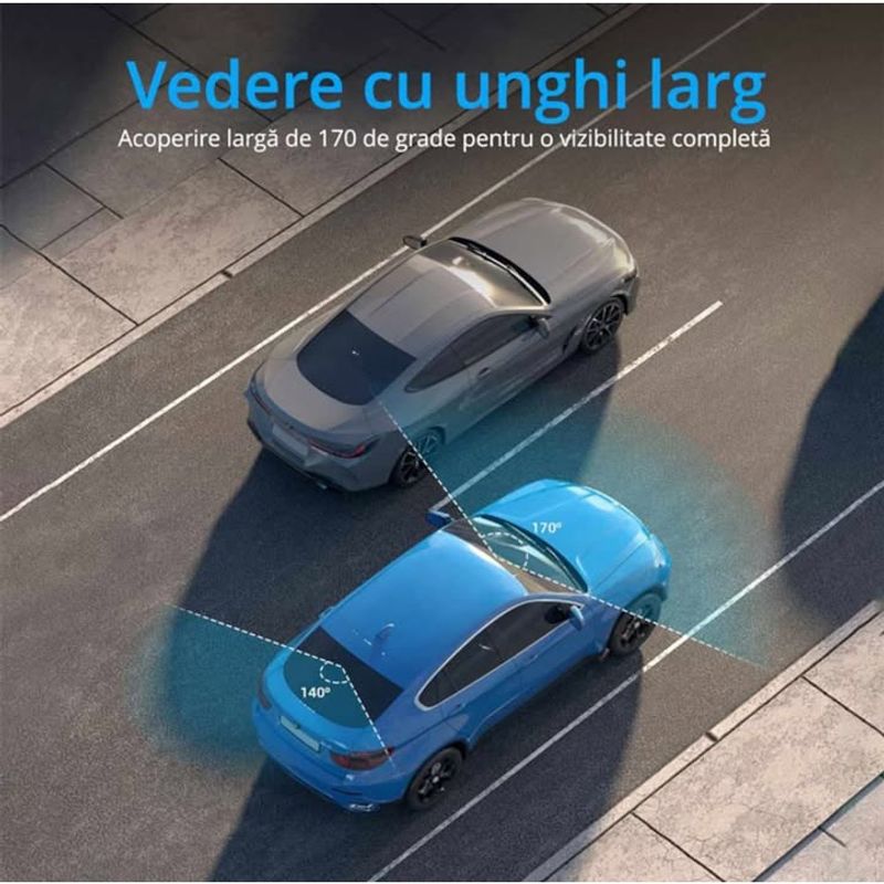 Auto si Moto - Electronice auto - Camere auto si DVR - Camera Auto DVR 4K UHD dubla, Inclus Card 64GB + Kit 24 ore,  Wi-Fi & GPS, Display 3.2 inch - Infinity.ro