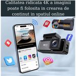 Auto si Moto - Electronice auto - Camere auto si DVR - Camera Auto DVR 4K UHD dubla, Inclus Card 64GB + Kit 24 ore,  Wi-Fi & GPS, Display 3.2 inch - Infinity.ro
