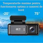 Auto si Moto - Electronice auto - Camere auto si DVR - Camera Auto DVR 4K UHD dubla, Inclus Card 64GB + Kit 24 ore,  Wi-Fi & GPS, Display 3.2 inch - Infinity.ro