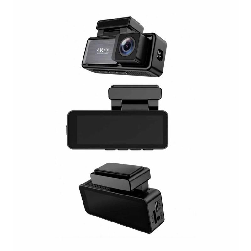 Auto si Moto - Electronice auto - Camere auto si DVR - Camera Auto DVR 4K UHD dubla, Inclus Card 64GB + Kit 24 ore,  Wi-Fi & GPS, Display 3.2 inch - Infinity.ro