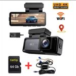 Auto si Moto - Electronice auto - Camere auto si DVR - Camera Auto DVR 4K UHD dubla, Inclus Card 64GB + Kit 24 ore,  Wi-Fi & GPS, Display 3.2 inch - Infinity.ro