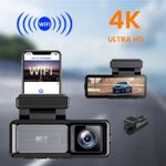 Auto si Moto - Electronice auto - Camere auto si DVR - Camera Auto DVR 4K UHD dubla, Inclus Card 64GB + Kit 24 ore,  Wi-Fi & GPS, Display 3.2 inch - Infinity.ro