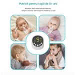 Jucarii, Copii si Bebe - Igiena si ingrijire - Accesorii ingrijire copii - Aspiratoare nazale si accesorii - Aspirator Nazal Electric pentru Bebelusi, Portabil, 2500 mAh, 9 niveluri de aspiratie, Putere 65-70 Kpa, Reincarcabil - Infinity.ro