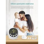 Jucarii, Copii si Bebe - Igiena si ingrijire - Accesorii ingrijire copii - Aspiratoare nazale si accesorii - Aspirator Nazal Electric pentru Bebelusi, Portabil, 2500 mAh, 9 niveluri de aspiratie, Putere 65-70 Kpa, Reincarcabil - Infinity.ro