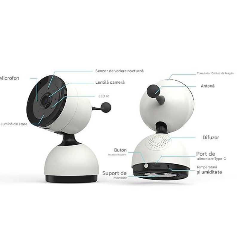 Casa si Gradina - Mobilier - Mobilier copii - Monitoare video copii - Camera Video pentru Bebelusi 2 in 1 KB11, Baby Monitor si Telefon, Detectie Miscare/Sunet, Cloud + SD, Wireless, 3MP - Infinity.ro