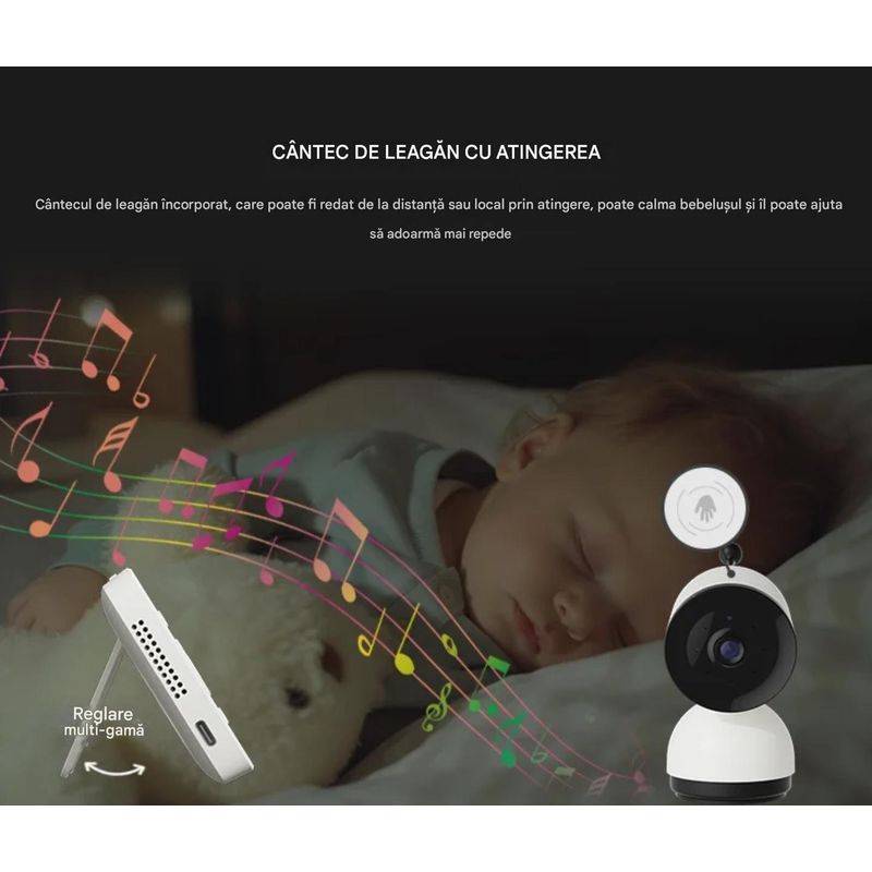 Casa si Gradina - Mobilier - Mobilier copii - Monitoare video copii - Camera Video pentru Bebelusi 2 in 1 KB11, Baby Monitor si Telefon, Detectie Miscare/Sunet, Cloud + SD, Wireless, 3MP - Infinity.ro