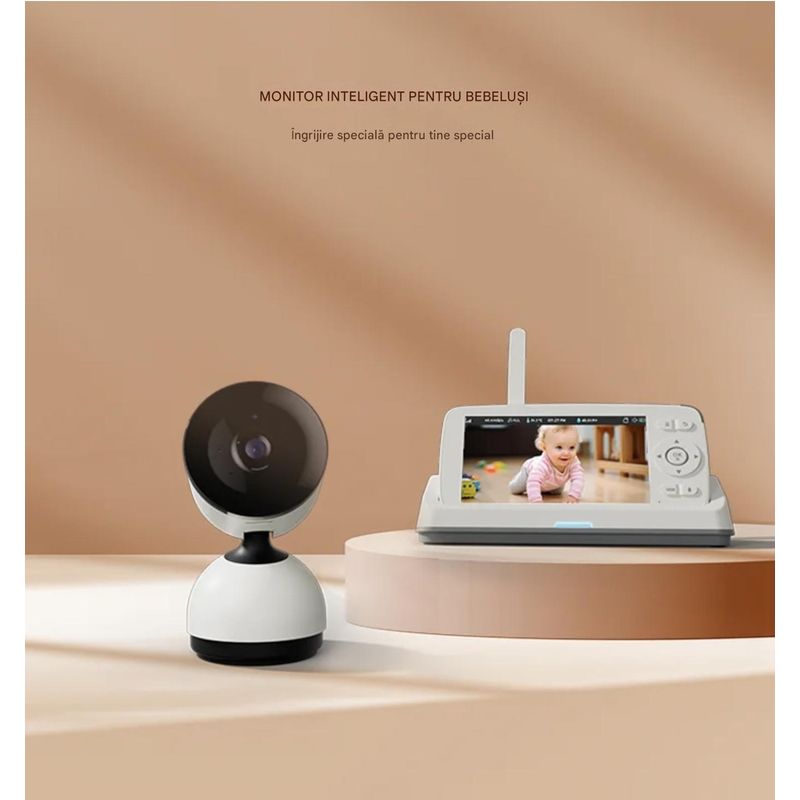 Casa si Gradina - Mobilier - Mobilier copii - Monitoare video copii - Camera Video pentru Bebelusi 2 in 1 KB11, Baby Monitor si Telefon, Detectie Miscare/Sunet, Cloud + SD, Wireless, 3MP - Infinity.ro