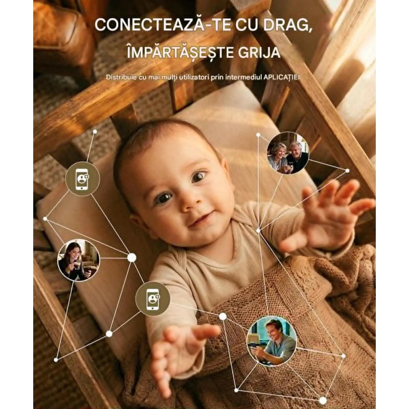 Casa si Gradina - Mobilier - Mobilier copii - Monitoare video copii - Camera Video pentru Bebelusi 2 in 1 KB11, Baby Monitor si Telefon, Detectie Miscare/Sunet, Cloud + SD, Wireless, 3MP - Infinity.ro