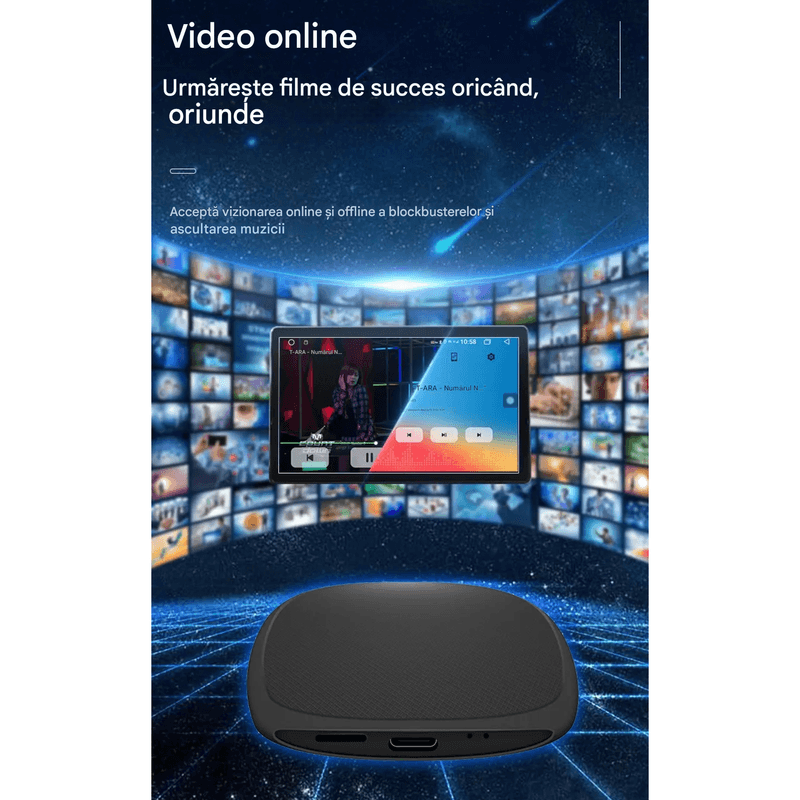 Auto si Moto - Electronice auto - Multimedia auto - Adaptor Wireless CarPlay Android Auto, 4Gb Ram 64 Gb, Octa Core, Cip Qualcomm 6225, YouTube,  IOS si Android, Sim 4g - Infinity.ro