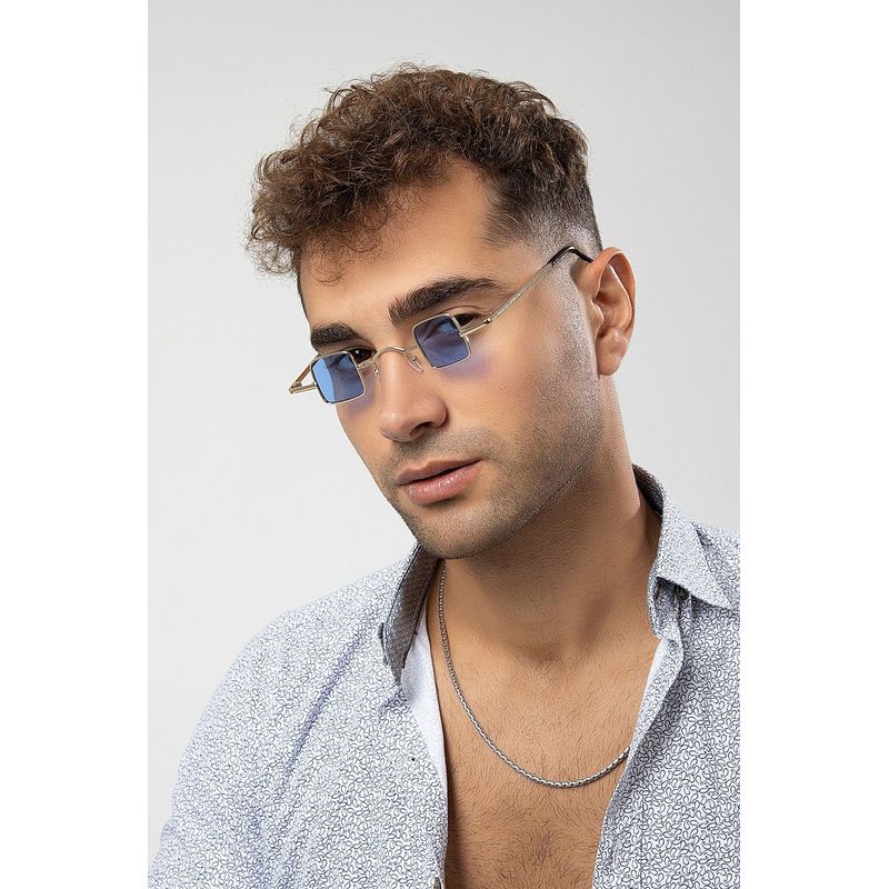Fashion, accesorii si bijuterii - Barbati - Accesorii barbati - Ochelari de soare barbati - Ochelari de soare bărbați Jumeon, sticlă, 49 mm, argintiu/albastru, 761WNA1548 - Infinity.ro