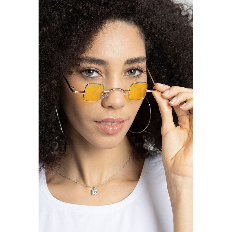 Fashion, accesorii si bijuterii - Femei - Accesorii femei - Ochelari de soare femei - Ochelari de soare femei Jumeon, sticlă, 49 mm, auriu și galben, 761WNA1198 - Infinity.ro