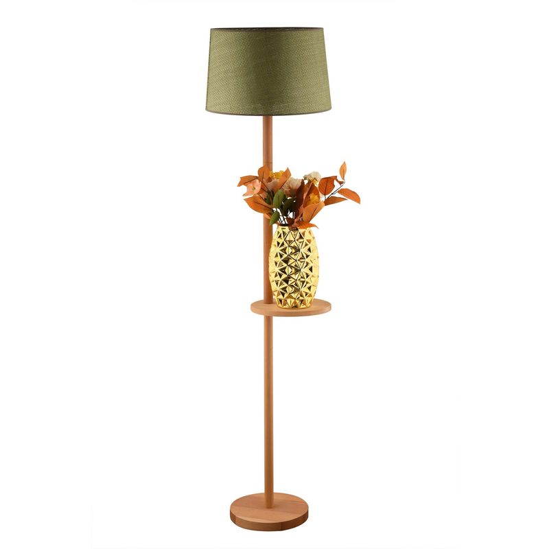 Casa si Gradina - Corpuri si surse de iluminat - Veioze si lampi - Lampadare - Lampadar Opviq, lemn, 150 cm, verde/stejar, 433NUV1520 - Infinity.ro