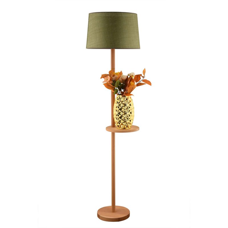 Casa si Gradina - Corpuri si surse de iluminat - Veioze si lampi - Lampadare - Lampadar Opviq, lemn, 150 cm, verde/stejar, 433NUV1520 - Infinity.ro