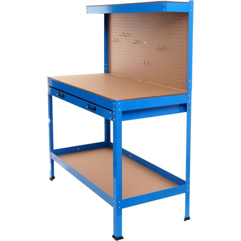 Casa si Gradina - Constructii - Scule de mana si unelte - Mese si bancuri de lucru - Masa de lucru pentru atelier XD640, 1200 x 600 mm, cu sertar, panou pentru scule si raft inferior 80 kg - Infinity.ro