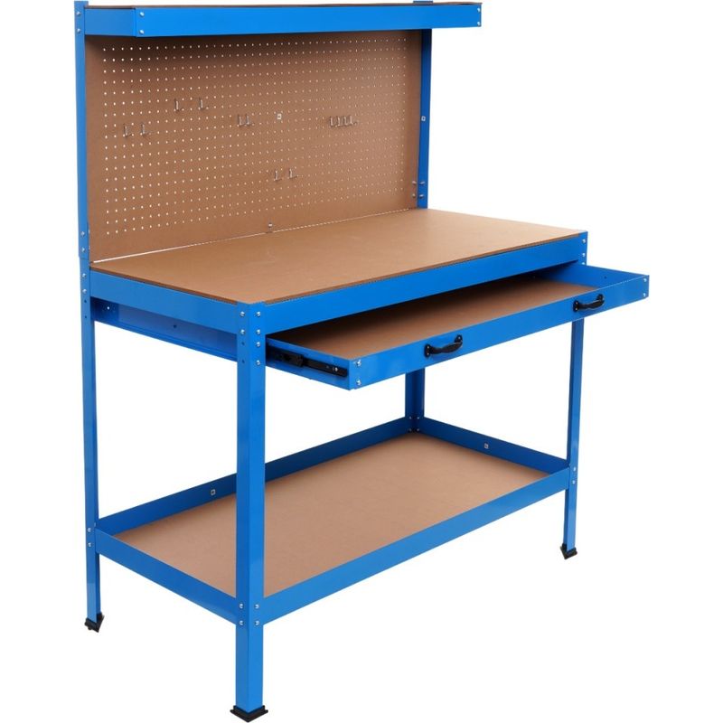Casa si Gradina - Constructii - Scule de mana si unelte - Mese si bancuri de lucru - Masa de lucru pentru atelier XD640, 1200 x 600 mm, cu sertar, panou pentru scule si raft inferior 80 kg - Infinity.ro