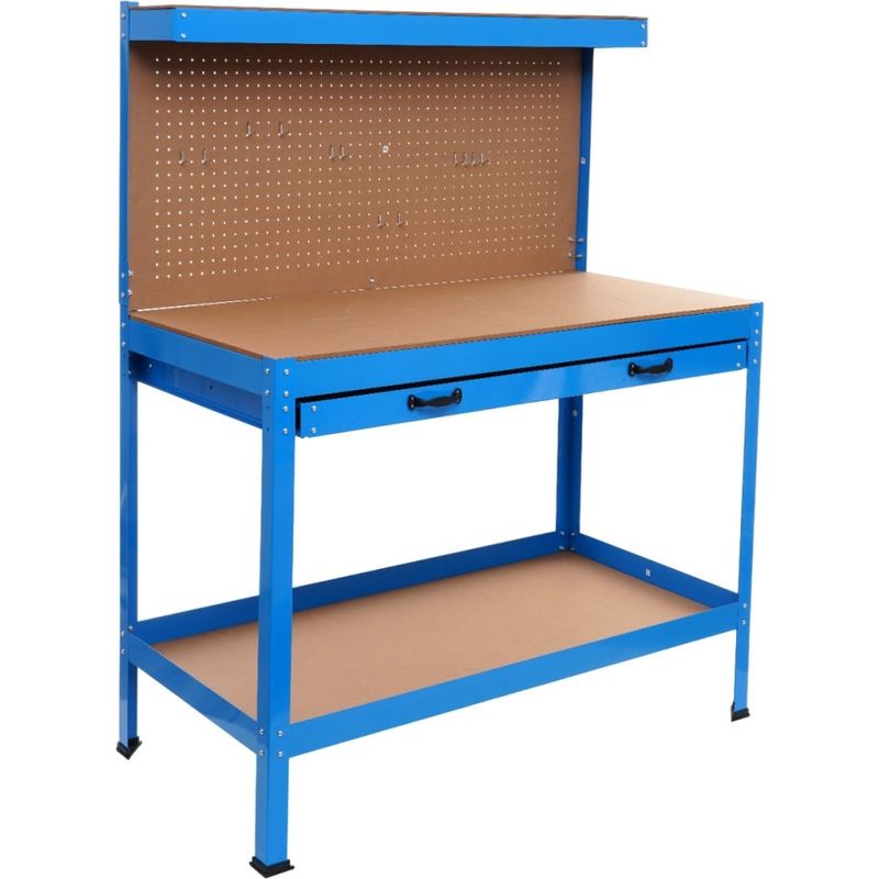 Casa si Gradina - Constructii - Scule de mana si unelte - Mese si bancuri de lucru - Masa de lucru pentru atelier XD640, 1200 x 600 mm, cu sertar, panou pentru scule si raft inferior 80 kg - Infinity.ro