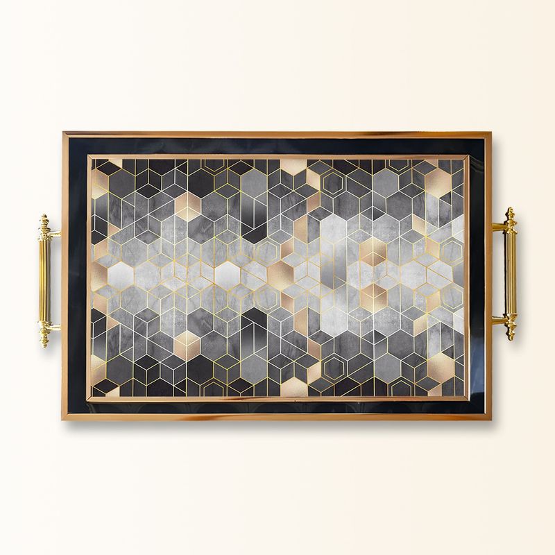 Casa si Gradina - Bucatarie si vesela - Ustensile bucatarie - Tavi servire - Tavă Aberto Design, sticlă, 50 x 29 x 3.5 cm, multicolor, 244KNG1193 - Infinity.ro
