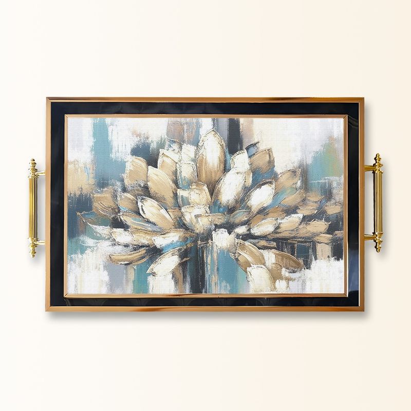 Casa si Gradina - Bucatarie si vesela - Ustensile bucatarie - Tavi servire - Tavă Aberto Design, sticlă, 50 x 29 x 3.5 cm, multicolor, 244KNG1169 - Infinity.ro