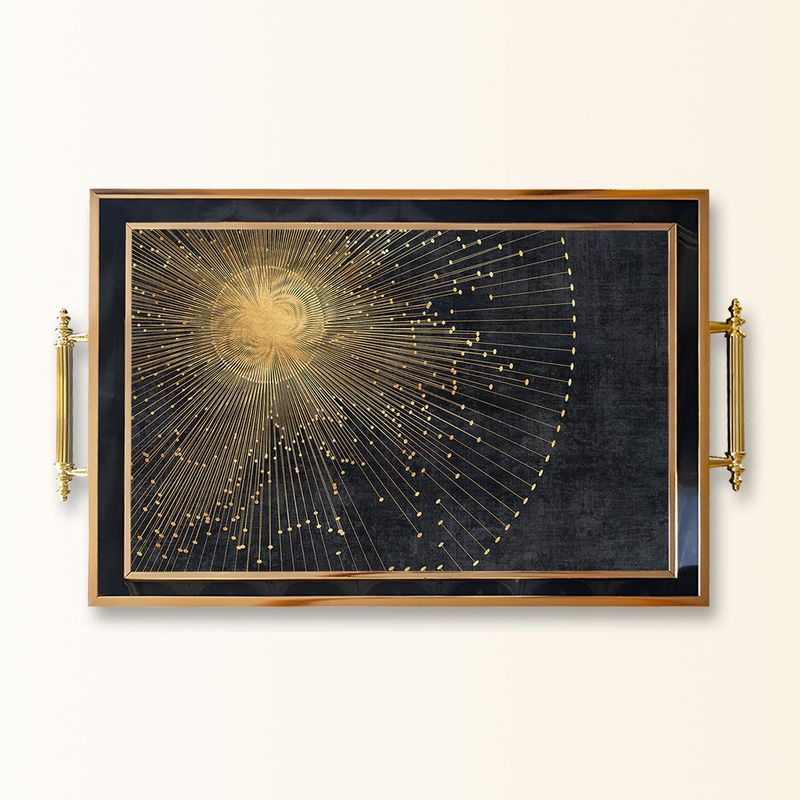 Casa si Gradina - Bucatarie si vesela - Ustensile bucatarie - Tavi servire - Tavă Aberto Design, sticlă, 50 x 29 x 3.5 cm, multicolor, 244KNG1175 - Infinity.ro