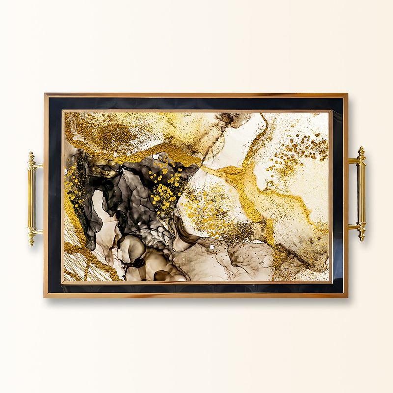 Casa si Gradina - Bucatarie si vesela - Ustensile bucatarie - Tavi servire - Tavă Aberto Design, sticlă, 50 x 29 x 3.5 cm, multicolor, 244KNG1196 - Infinity.ro
