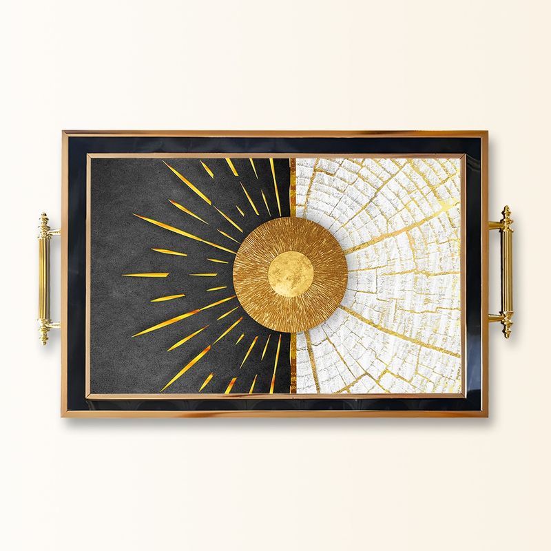 Casa si Gradina - Bucatarie si vesela - Ustensile bucatarie - Tavi servire - Tavă Aberto Design, sticlă, 50 x 29 x 3.5 cm, multicolor, 244KNG1162 - Infinity.ro