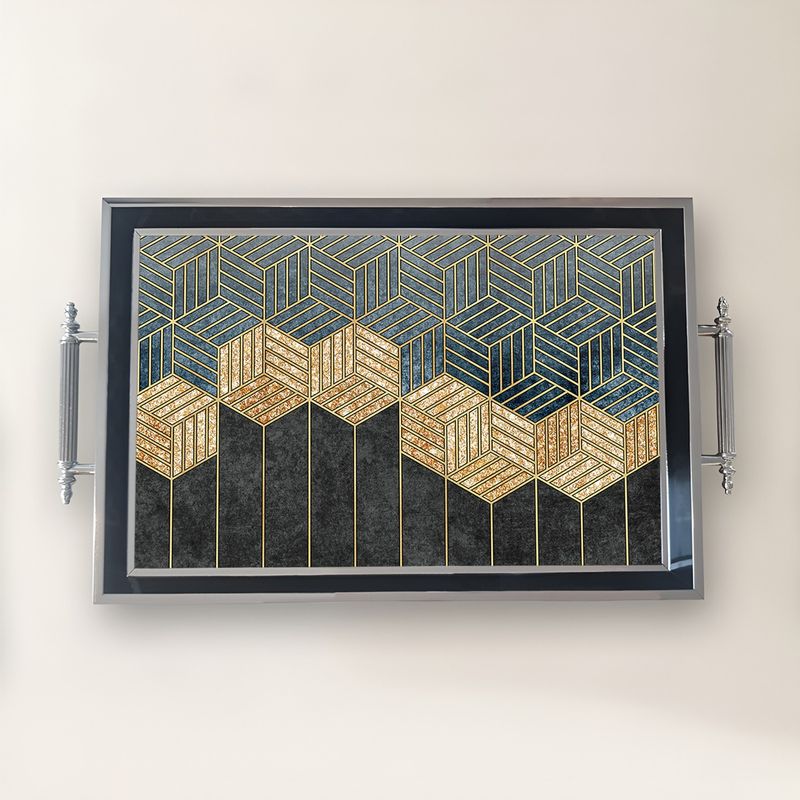 Casa si Gradina - Bucatarie si vesela - Ustensile bucatarie - Tavi servire - Tavă Aberto Design, sticlă, 50 x 29 x 3.5 cm, multicolor, 244KNG1345 - Infinity.ro