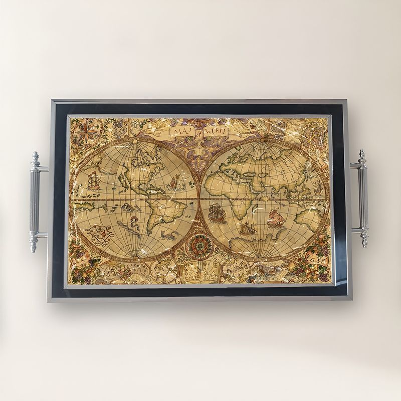 Casa si Gradina - Bucatarie si vesela - Ustensile bucatarie - Tavi servire - Tavă Aberto Design, sticlă, 50 x 29 x 3.5 cm, multicolor, 244KNG1367 - Infinity.ro