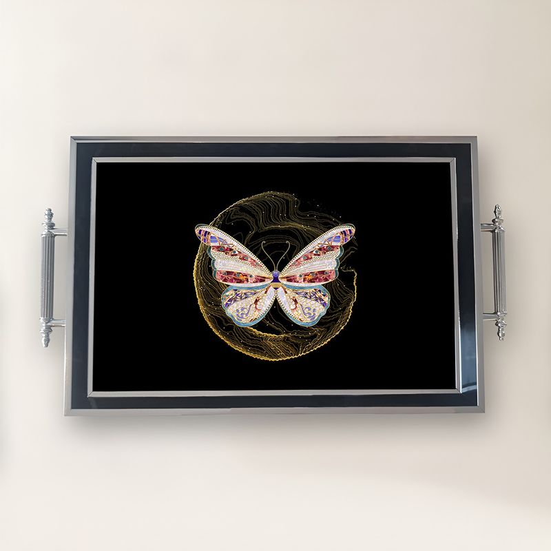 Casa si Gradina - Bucatarie si vesela - Ustensile bucatarie - Tavi servire - Tavă Aberto Design, sticlă, 50 x 29 x 3.5 cm, multicolor, 244KNG1381 - Infinity.ro