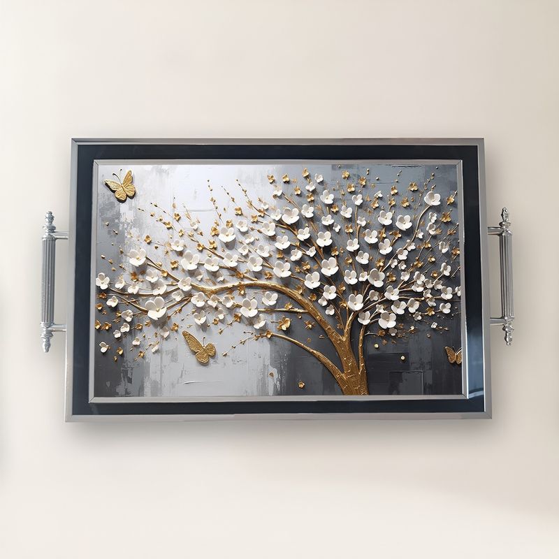 Casa si Gradina - Bucatarie si vesela - Ustensile bucatarie - Tavi servire - Tavă Aberto Design, sticlă, 50 x 29 x 3.5 cm, multicolor, 244KNG1389 - Infinity.ro
