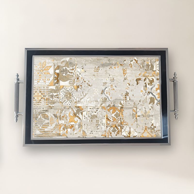 Casa si Gradina - Bucatarie si vesela - Ustensile bucatarie - Tavi servire - Tavă Aberto Design, sticlă, 50 x 29 x 3.5 cm, multicolor, 244KNG1379 - Infinity.ro