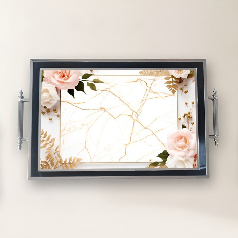 Casa si Gradina - Bucatarie si vesela - Ustensile bucatarie - Tavi servire - Tavă Aberto Design, sticlă, 50 x 29 x 3.5 cm, multicolor, 244KNG1407 - Infinity.ro