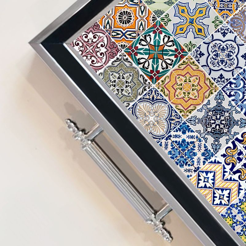 Casa si Gradina - Bucatarie si vesela - Ustensile bucatarie - Tavi servire - Tavă Aberto Design, sticlă, 50 x 29 x 3.5 cm, multicolor, 244KNG1394 - Infinity.ro