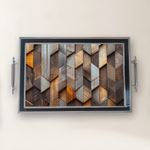 Casa si Gradina - Bucatarie si vesela - Ustensile bucatarie - Tavi servire - Tavă Aberto Design, sticlă, 50 x 29 x 3.5 cm, multicolor, 244KNG1398 - Infinity.ro