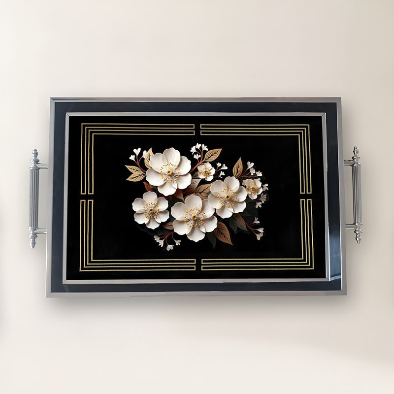 Casa si Gradina - Bucatarie si vesela - Ustensile bucatarie - Tavi servire - Tavă Aberto Design, sticlă, 50 x 29 x 3.5 cm, multicolor, 244KNG1430 - Infinity.ro