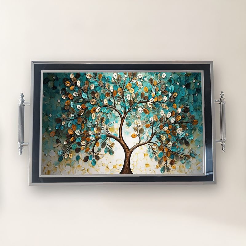 Casa si Gradina - Bucatarie si vesela - Ustensile bucatarie - Tavi servire - Tavă Aberto Design, sticlă, 50 x 29 x 3.5 cm, multicolor, 244KNG1434 - Infinity.ro