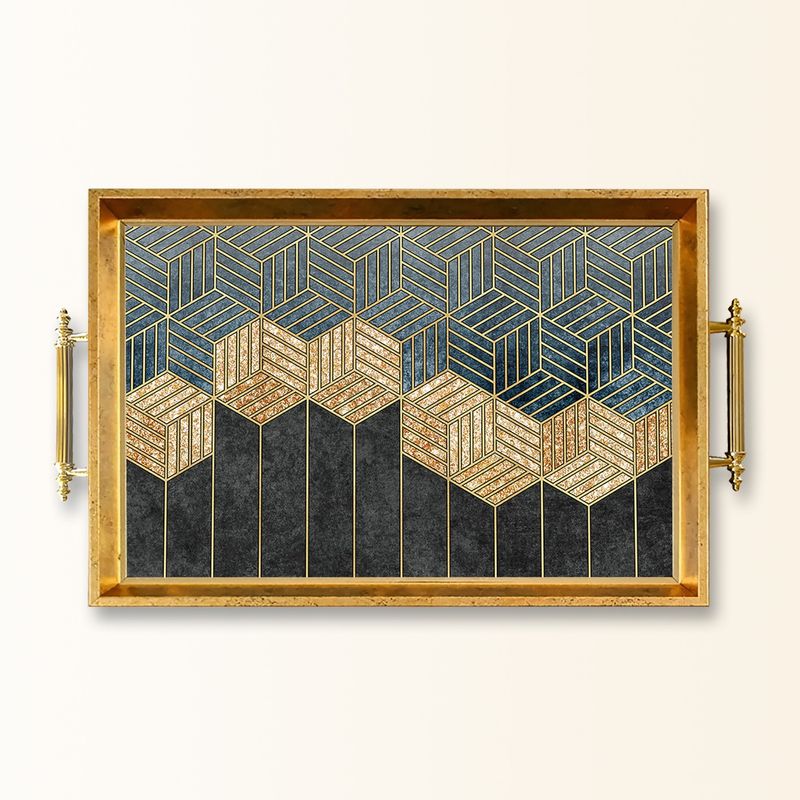 Casa si Gradina - Bucatarie si vesela - Ustensile bucatarie - Tavi servire - Tavă Aberto Design, sticlă, 50 x 29 x 3.5 cm, multicolor, 244KNG1516 - Infinity.ro