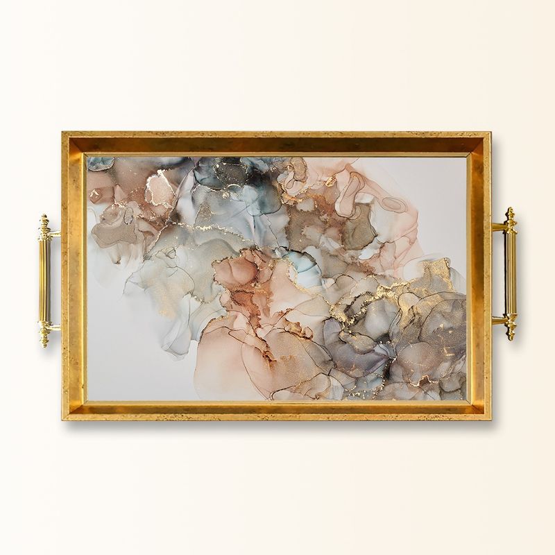 Casa si Gradina - Bucatarie si vesela - Ustensile bucatarie - Tavi servire - Tavă Aberto Design, sticlă, 50 x 29 x 3.5 cm, multicolor, 244KNG1546 - Infinity.ro